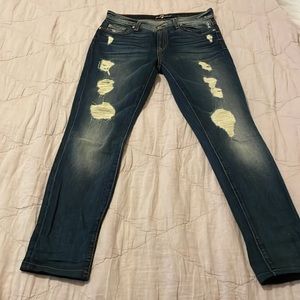 7 For All Mankind Distressed Skinny Jeans, Size 29